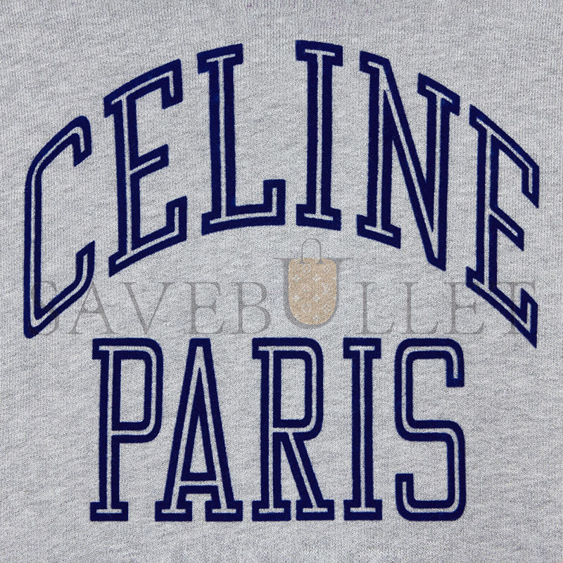 CELINE LOOSE HOODIE IN COTTON FLEECE GREY MELANGE NAVY RY0KI345F-09SH